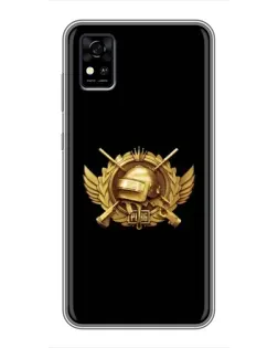 Чехол для ZTE Blade A31 с картинкой «PUBG — оранжевый градиент»