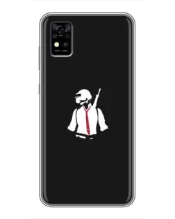 Чехол для ZTE Blade A31 с картинкой «PUBG — силуэт воина»