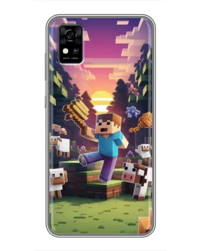 Чехол для ZTE Blade A31 с картинкой «Стив на ферме»