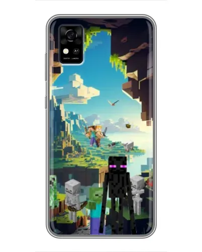 Чехол для ZTE Blade A31 с картинкой «Эндермен в лесу»