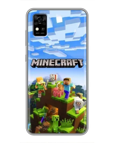 Чехол для ZTE Blade A31 с картинкой «Minecraft классический мир»