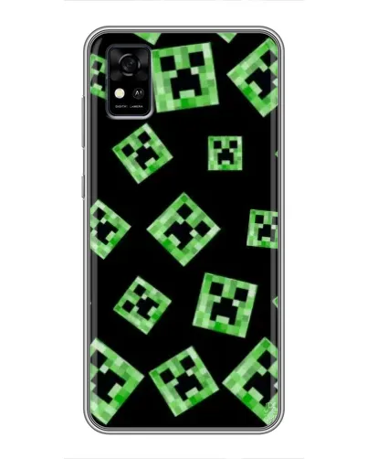 Чехол для ZTE Blade A31 с картинкой «Паттерн с криперами»