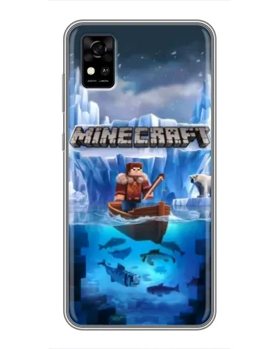 Чехол для ZTE Blade A31 с картинкой «Minecraft ледяной мир»