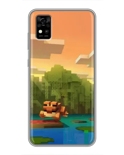 Чехол для ZTE Blade A31 с картинкой «Майнкрафт закат солнца»