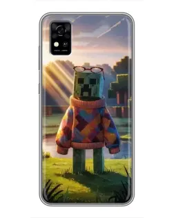 Чехол для ZTE Blade A31 с картинкой «Крипер в свитере»