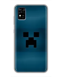 Чехол для ZTE Blade A31 с картинкой «Крипер текстура»