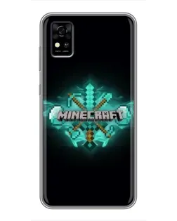 Чехол для ZTE Blade A31 с картинкой «Minecraft Diamond лого»