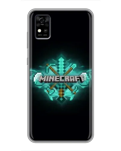 Чехол для ZTE Blade A31 с картинкой «Minecraft Diamond лого»