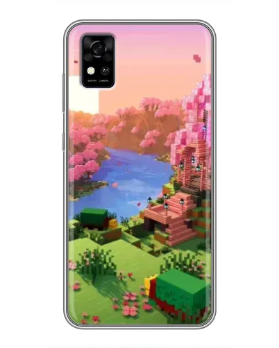 Чехол для ZTE Blade A31 с картинкой «Розовое дерево Minecraft»