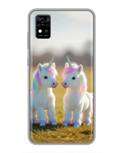 Чехол для ZTE Blade A31 с картинкой «Пара единорогов»