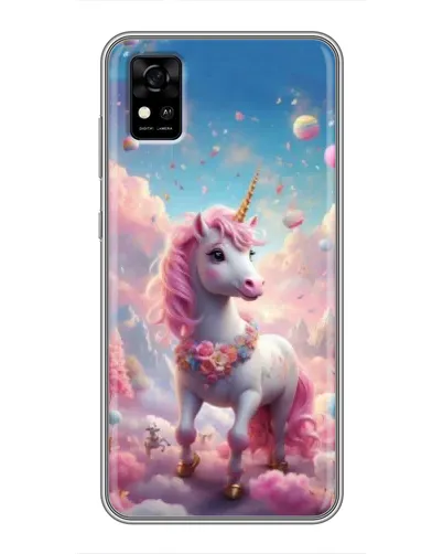 Чехол для ZTE Blade A31 с картинкой «Единорог среди облаков»