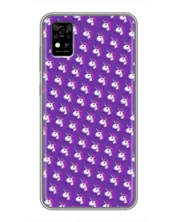 Чехол для ZTE Blade A31 с картинкой «Единороги на фиолетовом»