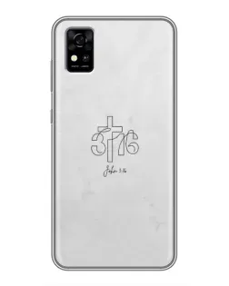 Чохол для ZTE Blade A31 з картинкою «Івана 3:16 Хрест»