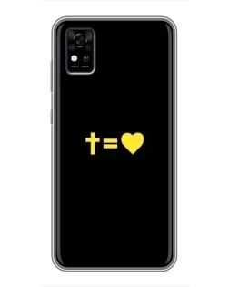 Чехол для ZTE Blade A31 с картинкой «Сердце и Крест»