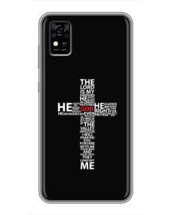 Чехол для ZTE Blade A31 с картинкой «Текстовый крест»