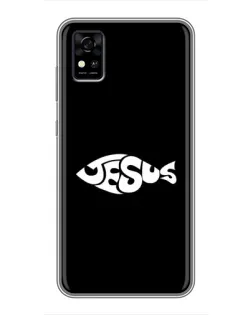 Чехол для ZTE Blade A31 с картинкой «Рыба Jesus»