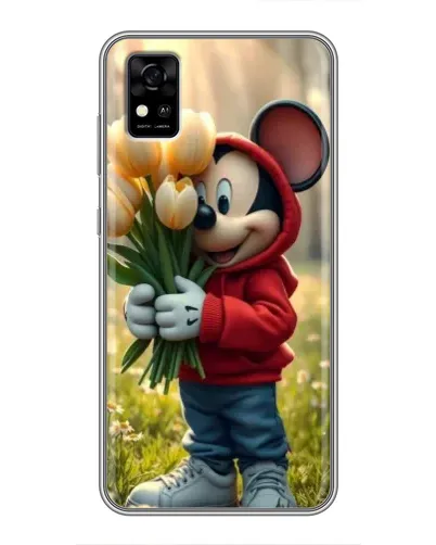 Чохол для ZTE Blade A31 з картинкою «Міккі з тюльпанами»