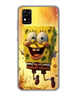 Чохол для ZTE Blade A31 з картинкою «Губка Боб стрибає»