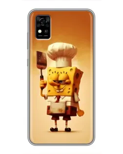 Чохол для ZTE Blade A31 з картинкою «Губка Боб кухар»