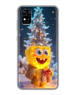 Чохол для ZTE Blade A31 з картинкою «Різдвяний Спанч Боб»
