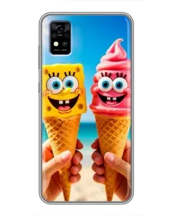 Чохол для ZTE Blade A31 з картинкою «Спанч Боб морозиво»