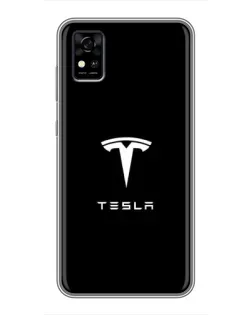 Чохол для ZTE Blade A31 з картинкою «Tesla White Logo»