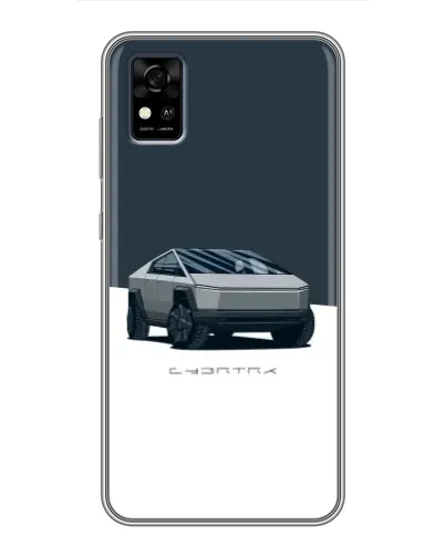 Чохол для ZTE Blade A31 з картинкою «Сріблястий Cybertruck Tesla»