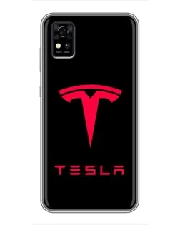 Чохол для ZTE Blade A31 з картинкою «Tesla Red Logo»