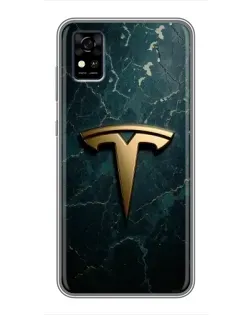 Чохол для ZTE Blade A31 з картинкою «Мармурова Tesla Gold»