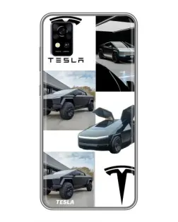 Чохол для ZTE Blade A31 з картинкою «Колаж Cybertruck Tesla»