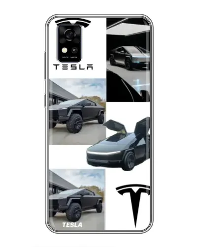Чохол для ZTE Blade A31 з картинкою «Колаж Cybertruck Tesla»