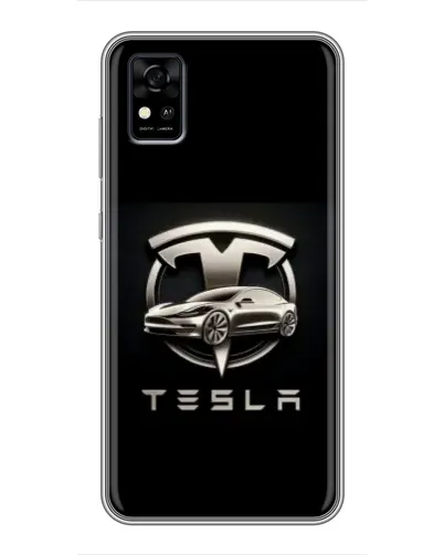 Чохол для ZTE Blade A31 з картинкою «Tesla — срібне авто»