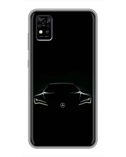 Чехол для ZTE Blade A31 с картинкой «Mercedes — силуэт авто» Чехол для ZTE Blade A31 с картинкой «Mercedes — силуэт авто»