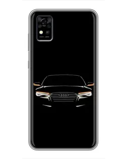Чехол для ZTE Blade A31 с картинкой «Audi — ночной контур»