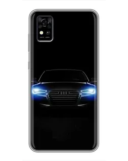 Чехол для ZTE Blade A31 с картинкой «Audi в неоне»