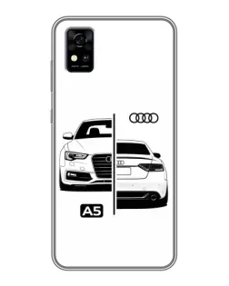 Чехол для ZTE Blade A31 с картинкой «Audi — контрастный дизайн»