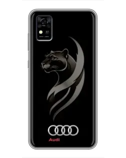 Чехол для ZTE Blade A31 с картинкой «Графика — пантера и Audi»