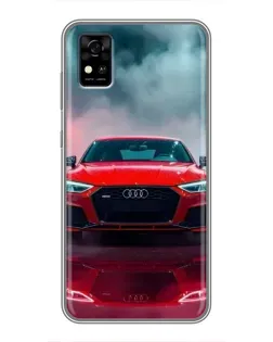 Чехол для ZTE Blade A31 с картинкой «Audi RS — красный стиль»