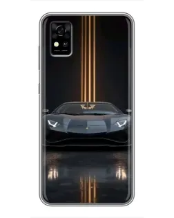 Чохол для ZTE Blade A31 з картинкою «Lamborghini золоті лінії»