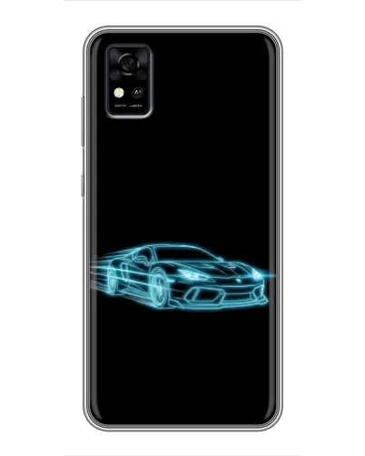 Чехол для ZTE Blade A31 с картинкой «Неоновый контур Lamborghini»
