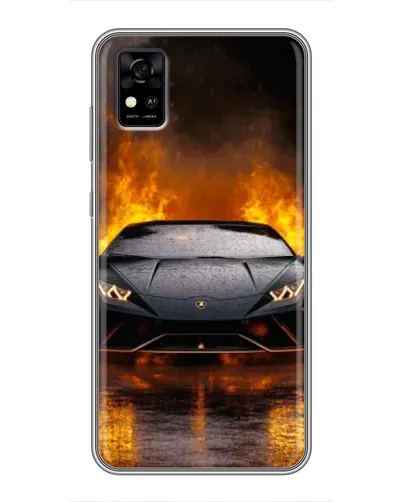 Чехол для ZTE Blade A31 с картинкой «Lamborghini в огне»