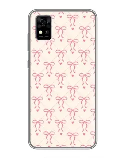Чохол для ZTE Blade A31 з картинкою «Рожеві бантики Coquette»