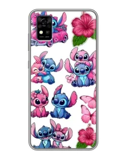 Чехол для ZTE Blade A31 с картинкой «Стикеры Stitch и Angel»