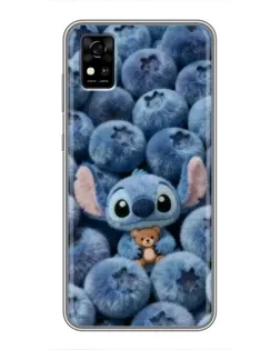 Чехол для ZTE Blade A31 с картинкой «Стич и голубика»