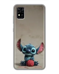 Чехол для ZTE Blade A31 с картинкой «Стич на коричневом фоне»