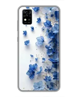 Чехол для ZTE Blade A31 с картинкой «Голубой цветочный каскад»