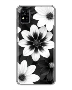 Чехол для ZTE Blade A31 с картинкой «Монохромные астры»