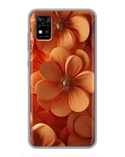 Чехол для ZTE Blade A31 с картинкой «Оранжевый макро цветок»