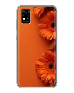 Чехол для ZTE Blade A31 с картинкой «Оранжевые герберы»