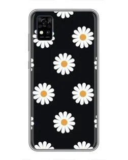 Чехол для ZTE Blade A31 с картинкой «Ромашки на черном»